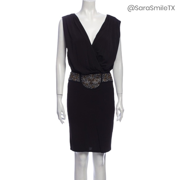 HAUTE HIPPIE Black Draped Crisscross Metal Grommet Mini Dress - Picture 1 of 12